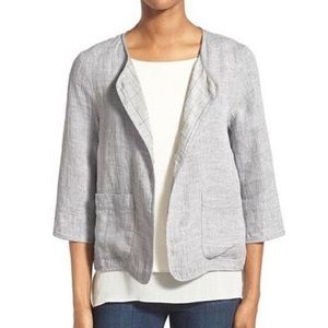 Eileen Fisher Grey Double face Linen Cotton Jacket